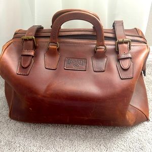 DULUTH TRADING Brown Heavy Genuine Leathe duffle bag Weekender
